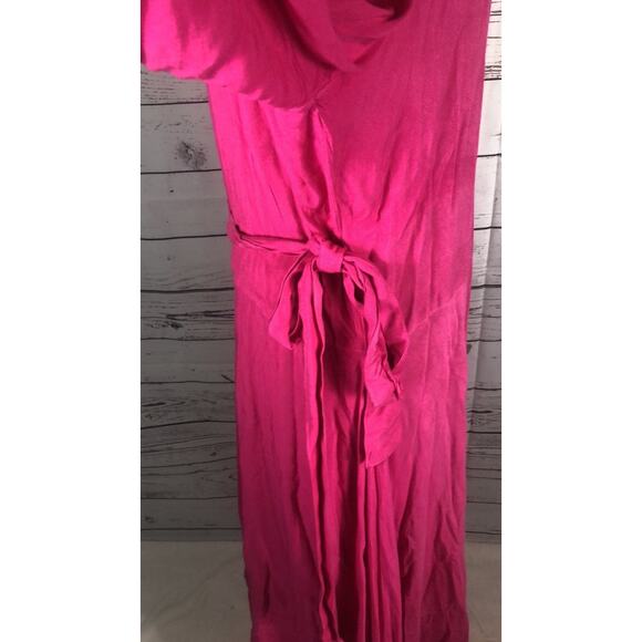 NWT Belma Vintage pink wrap long sleeved maxi dress one size plus - Picture 6 of 13